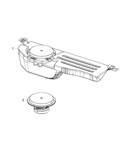 2019 Ram 1500 Speaker, Sub Woofer Diagram