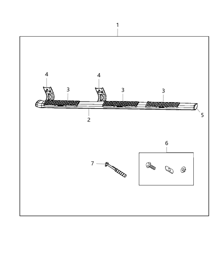 2014 Ram 2500 Step Kit, Tubular Side Diagram 2