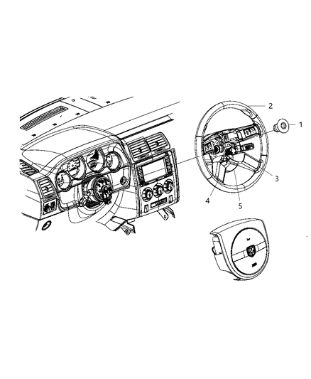 2008 Dodge Challenger Steering Wheel Assembly Diagram