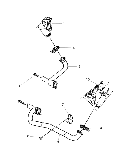 2005 Jeep Liberty Elbow-Air Intake Diagram for 5142602AA