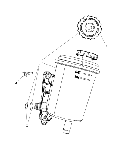 2009 Chrysler Aspen Power Steering Reservoir Diagram