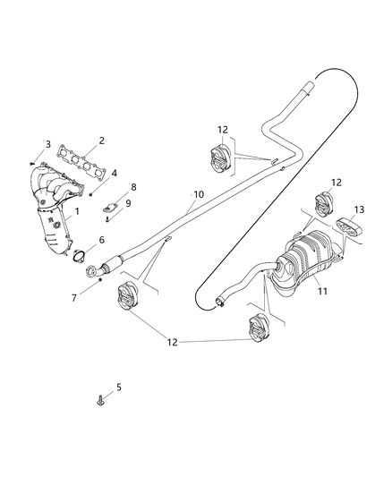 2020 Ram ProMaster City Exhaust Resonator And Tailpipe Diagram for 68363997AA