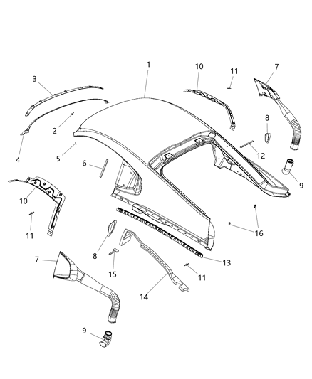 2016 Dodge Viper Panel-Inlet Duct Diagram for 1VY84DX8AD