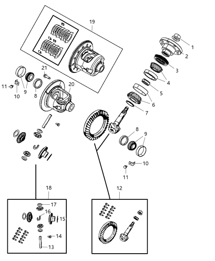 2011 Ram 1500 Bearing Kit-Drive PINION Diagram for 68067932AA