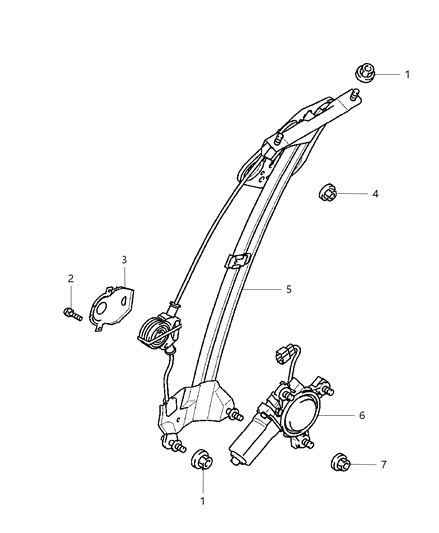 2003 Dodge Stratus Door, Front Regulator Diagram