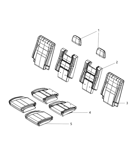 2013 Dodge Durango Rear Seat Back Cover Diagram for 1UP23DX9AB