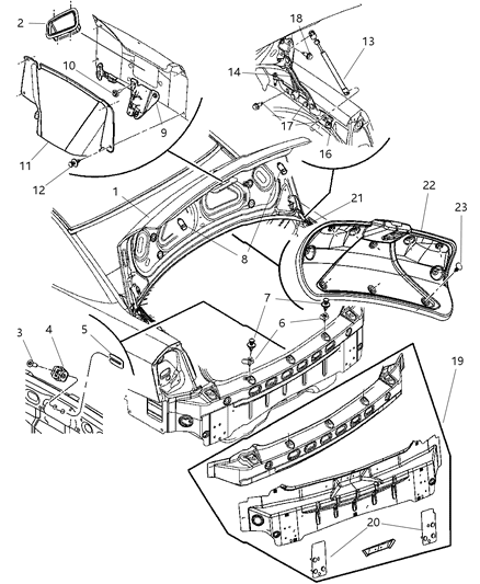 2008 Dodge Charger Deck Lid & Related Parts Diagram 1