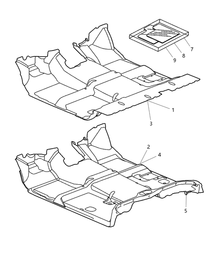 2006 Dodge Ram 3500 Mat-Floor - Front Diagram for 5GR80ZJ8AD