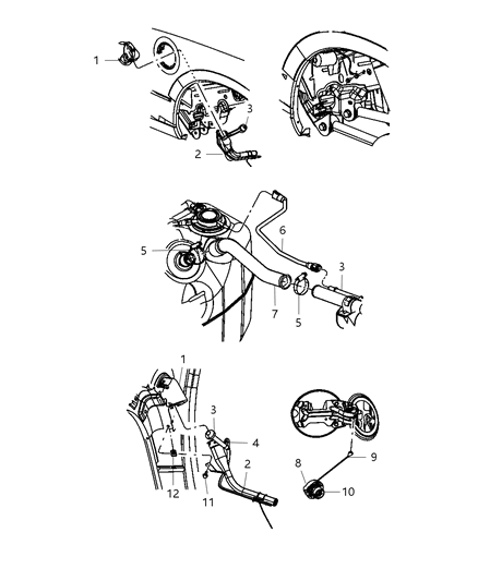 2010 Dodge Ram 1500 Hose-Fuel Filler Diagram for 68045954AB