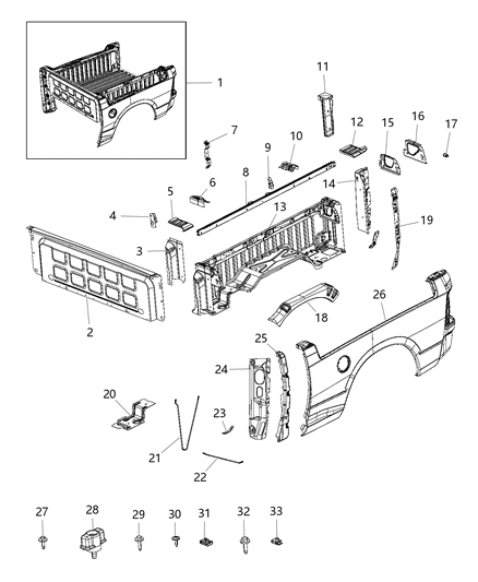 2014 Ram 1500 Panel-Box Side Inner Diagram for 68159397AB