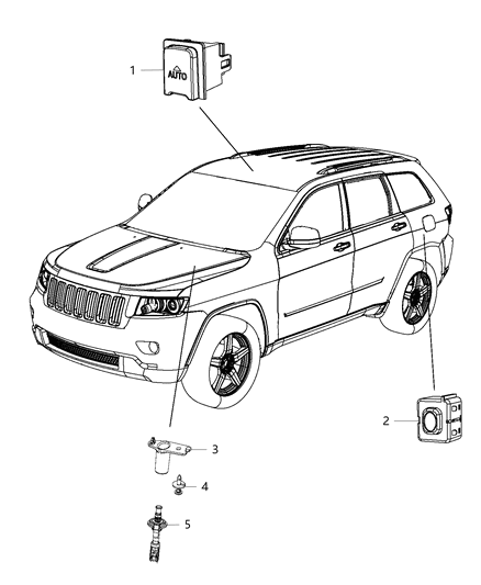 2016 Jeep Grand Cherokee Switches - Body Diagram