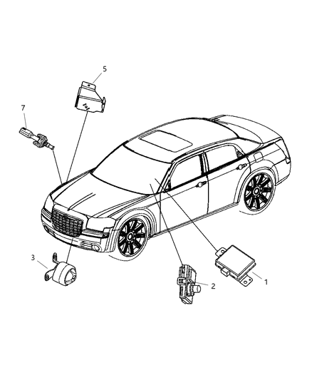 2006 Dodge Charger Bracket-Alarm System Diagram for 5087180AB