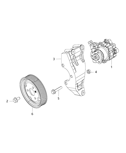 2018 Ram ProMaster 1500 Pulley-Power Steering Pump Diagram for 68246847AA
