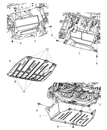 2010 Jeep Patriot Belly Pan-Front Diagram for 5116372AD