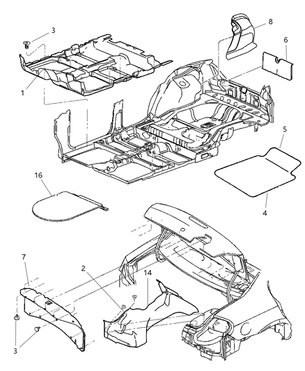 2005 Dodge Neon Carpet-Luggage Compartment Diagram for PZ42VXLAI