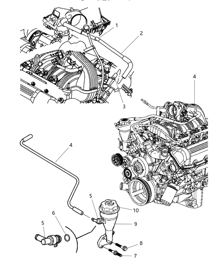 2007 Dodge Durango Hose-CRANKCASE Vent To Air Clean Diagram for 53032939AA