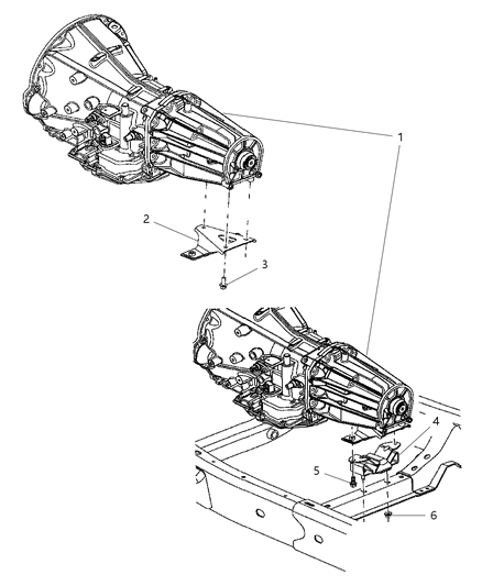 2006 Dodge Durango Mount, Transmission Diagram 1