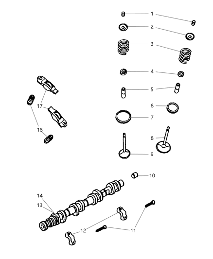 2005 Dodge Ram 1500 Camshaft & Valves Diagram 2