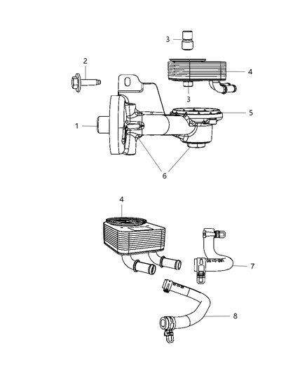 2010 Dodge Journey Adapter-Oil Filter Diagram for 4892405AB