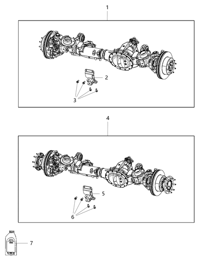 2019 Ram 3500 Axle-Front Complete Diagram for 68293572AA