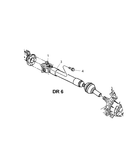 2007 Dodge Ram 1500 Speed Driveshaft Front Replacement Diagram for 52123021AA