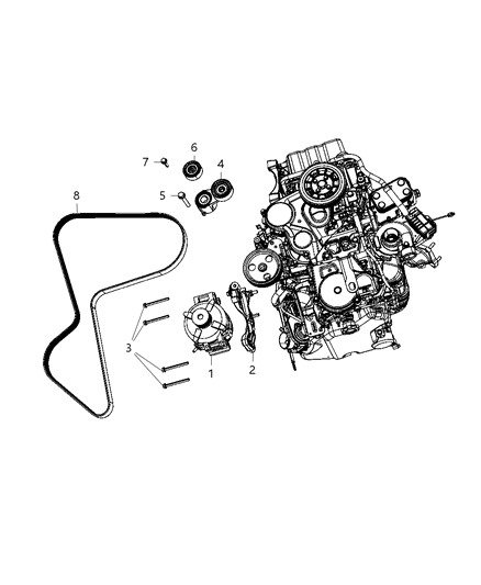 2009 Chrysler Town & Country Generator/Alternator & Related Parts Diagram 1