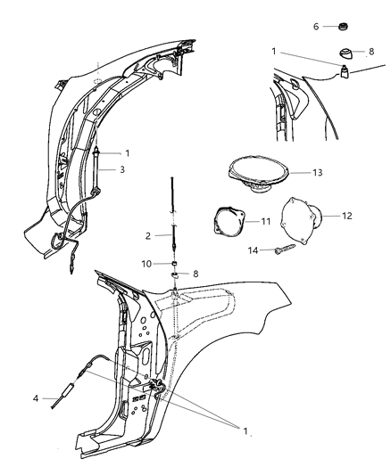 2005 Dodge Neon Cable-Antenna Extension Diagram for 5269216AE