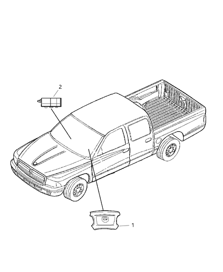 2009 Dodge Dakota Air Bags Front Diagram