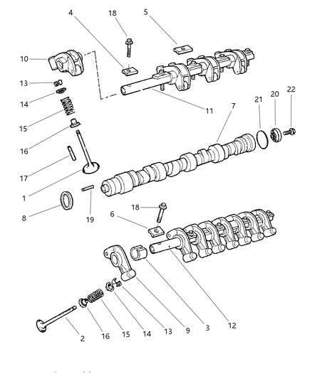 1997 Chrysler Sebring Camshaft & Valves Diagram 1