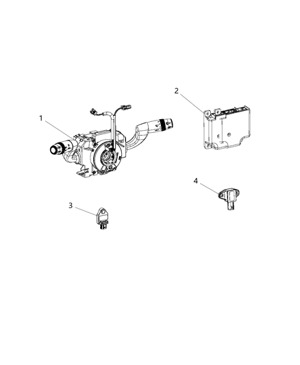 2015 Ram ProMaster 1500 Air Bag Modules Impact Sensor & Clock Springs Diagram