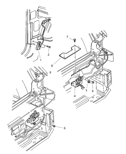 1998 Chrysler Concorde Hood Release & Latch Diagram