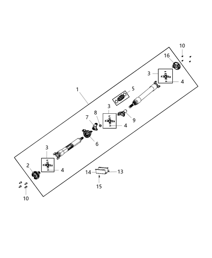 2019 Ram 3500 Drive Shaft Diagram for 68352690AB