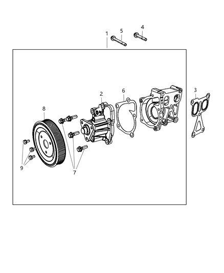 2009 Dodge Journey Water Pump & Related Parts Diagram 2