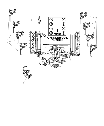 2008 Jeep Commander Spark Plugs & Ignition Coil Diagram 2