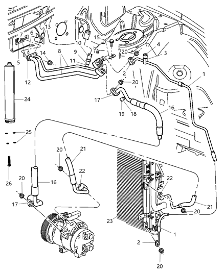 2013 Chrysler 300 A/C Plumbing Diagram