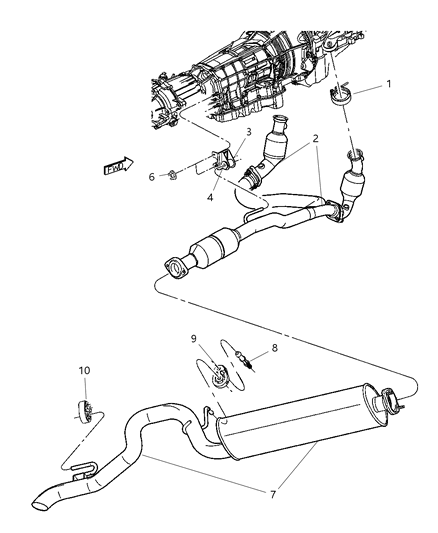 2002 Jeep Liberty Hanger-Exhaust Diagram for 52128598AA