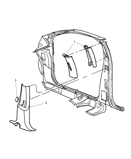 2002 Dodge Neon Cover-C Pillar Diagram for PY72TL2AB