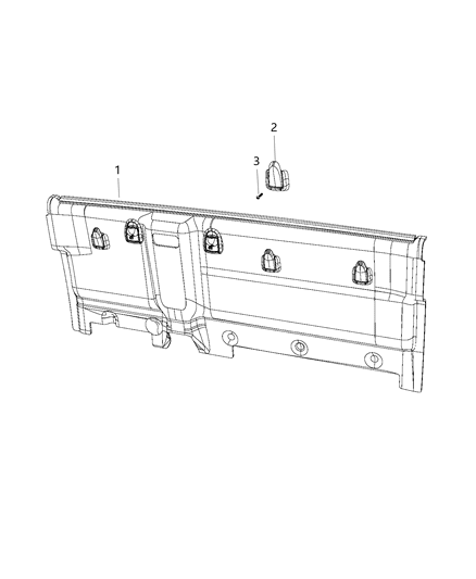 2017 Ram 1500 Rear Cab Trim Panel Diagram