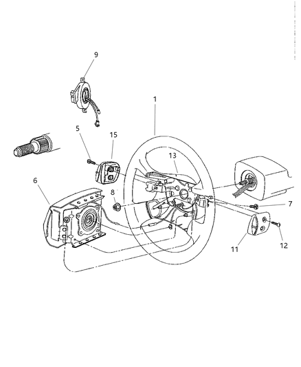 1999 Chrysler Sebring Cover-Steering Wheel Back Diagram for SU191JKAA