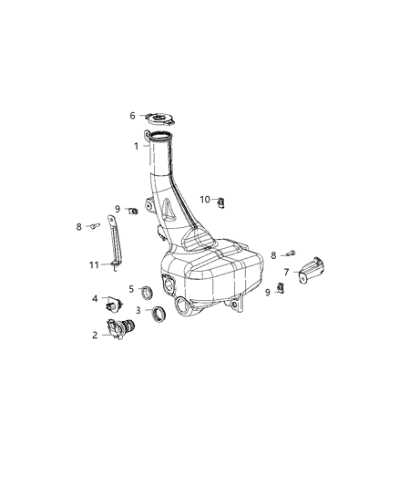 2020 Dodge Charger Reservoir, Windshield Washer Diagram 1