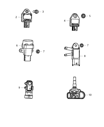 2014 Ram ProMaster 3500 Tire Pressure Sensor Diagram for 5154876AA