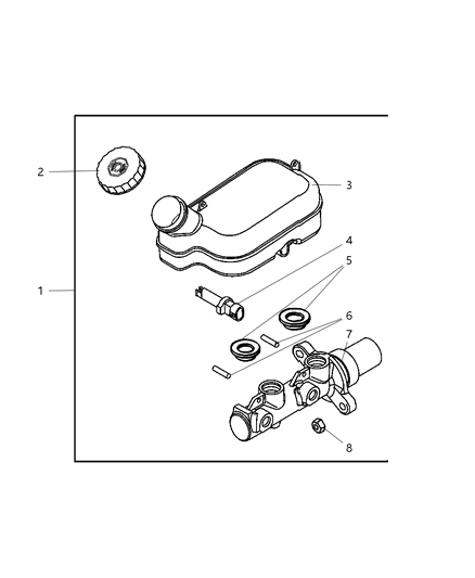 2005 Dodge Grand Caravan Brake Mastr Cylinder Diagram for 4721550AD