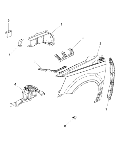 2015 Dodge Grand Caravan Front Fender Diagram