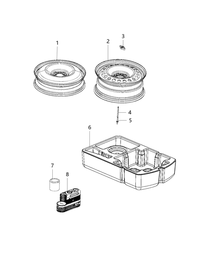 2021 Jeep Cherokee Spare Wheel Stowage Diagram