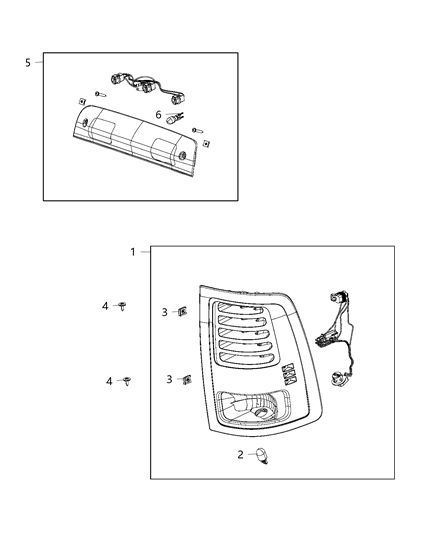 2019 Ram 1500 Lamps, Rear Brake Diagram 2