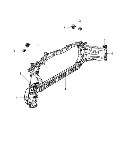 2010 Dodge Ram 2500 STOP/BUMPER-Hood Diagram for 68050755AA