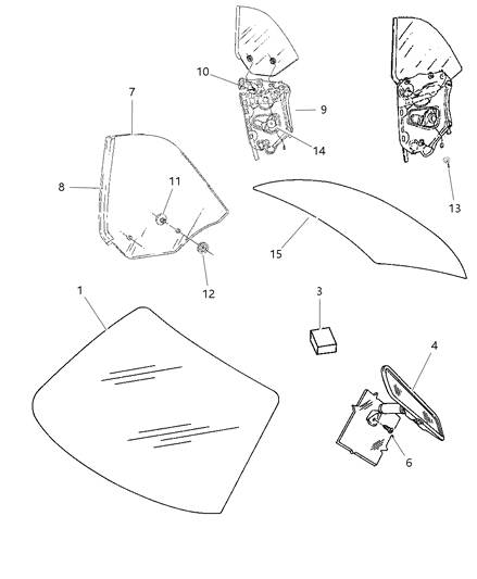 1999 Chrysler Sebring Mirror Inside Rear View Diagram for 4658500AB