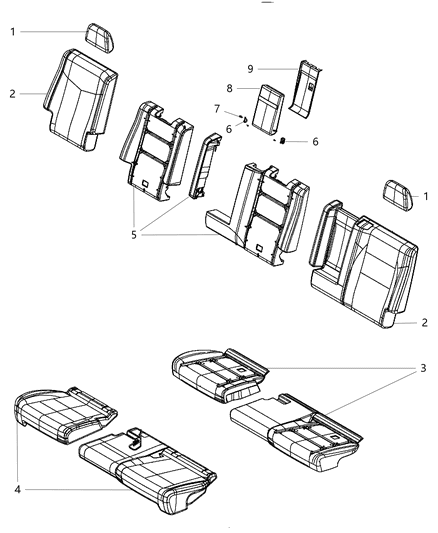 2011 Dodge Durango Second Row Armrest Diagram for 1UP941D3AA