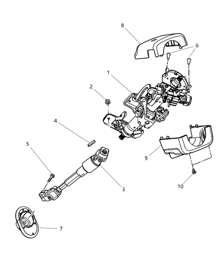 2006 Chrysler Sebring Column, Steering, Upper And Lower Diagram