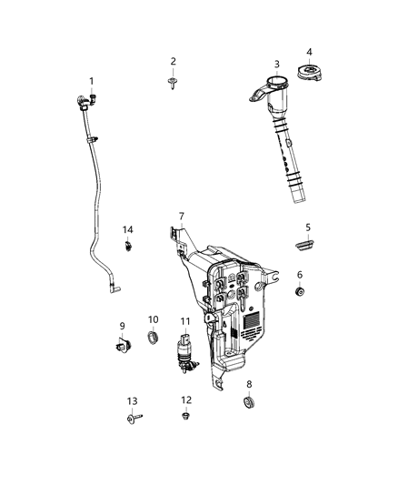 2021 Jeep Gladiator Reservoir, Windshield Washer Diagram 4